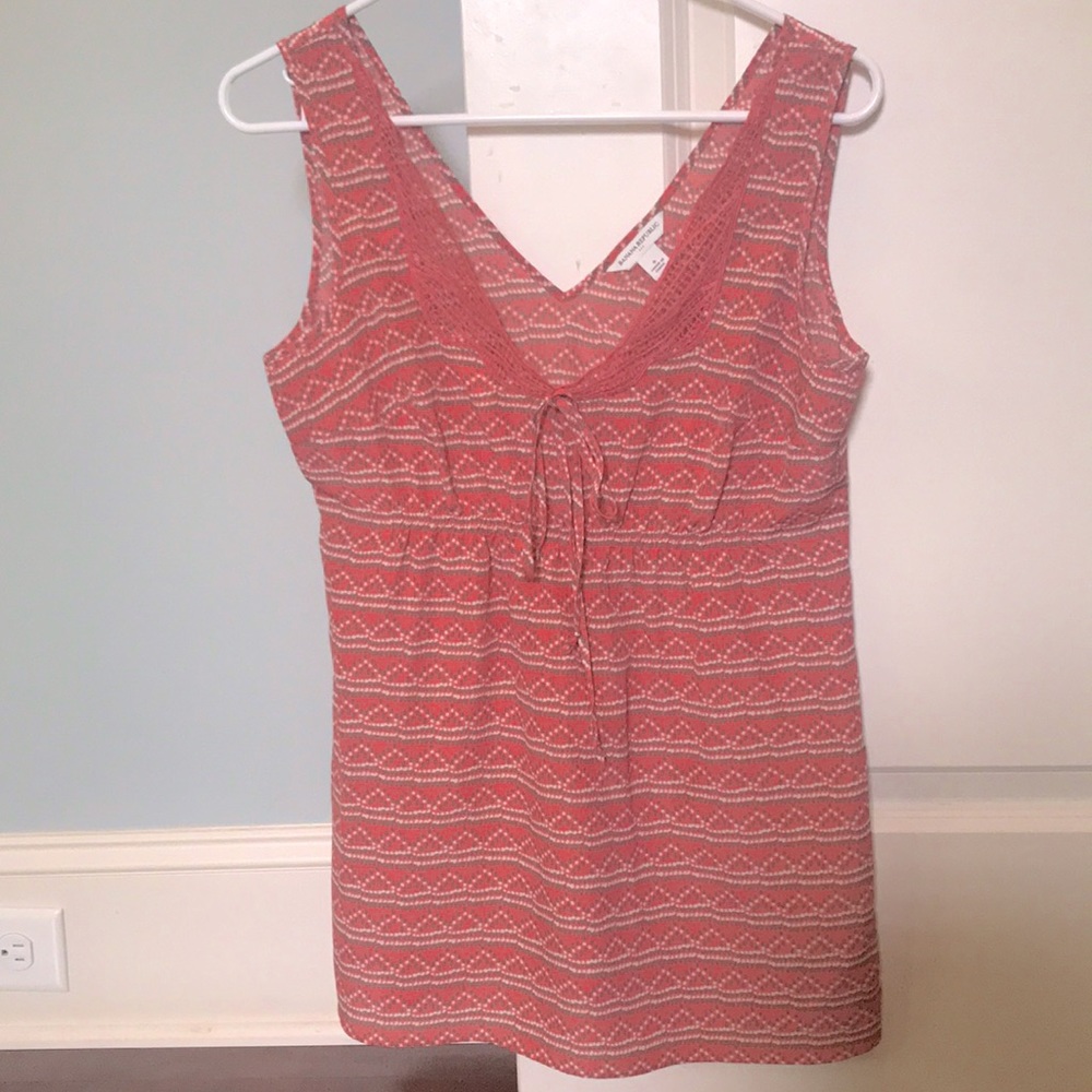 BR blousey tank w lace and tie detail